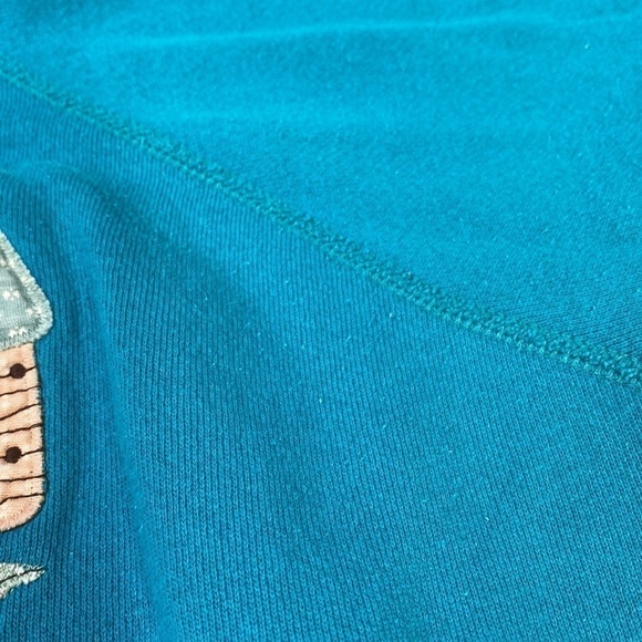 Vintage Hanes Valorie's Folk Art Applique Blue Bird Sweatshirt Raglan Sleeve XL - Picture 7 of 7